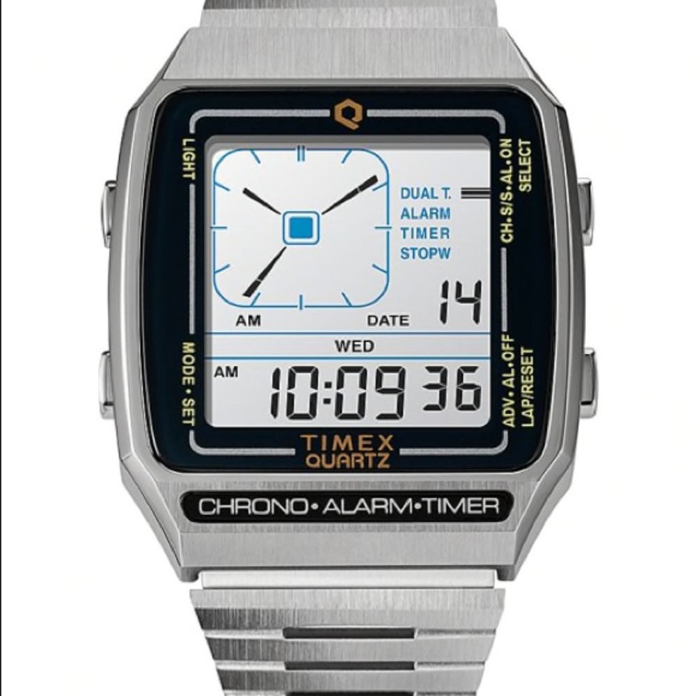Timex Q Digital Watch Silver